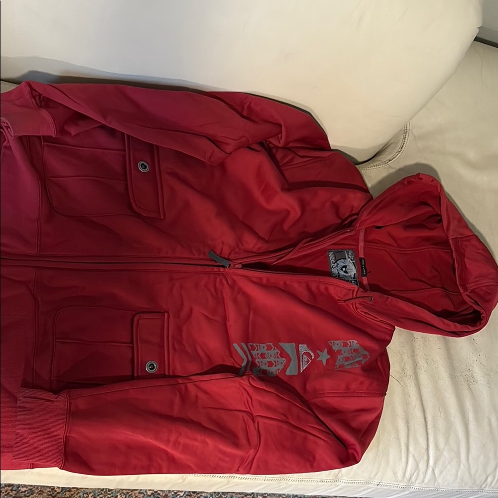 Quiksilver Red Windbreaker Jacket Weather-Resistant